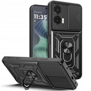 Tech-Protect Camshield Pro Motorola G35 strapabíró tok kameravédelemmel, kitámasztóval, fekete kép