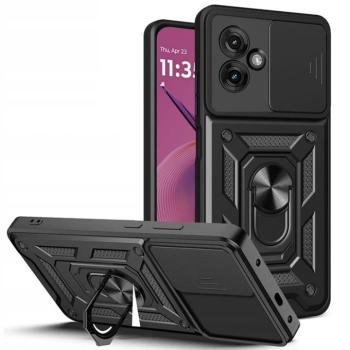 Tech-Protect Camshield Pro Motorola G55 strapabíró tok kameravédelemmel, kitámasztóval, fekete kép