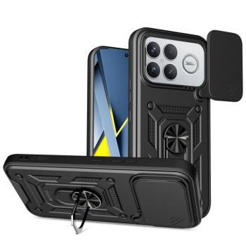 Tech-Protect Camshield Pro Xiaomi Poco F8 Ultra strapabíró tok kameravédelemmel, kitámasztóval, fekete kép