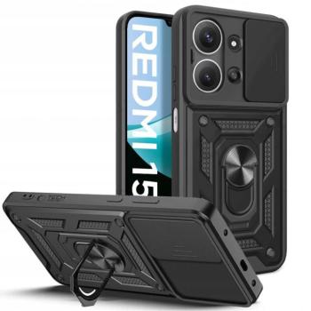 Tech-Protect Camshield Pro Xiaomi Redmi 15C 4G (171,6) strapabíró tok kameravédelemmel, kitámasztóval, fekete kép