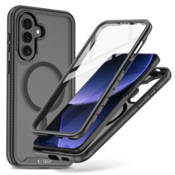 Tech-Protect Defense Samsung Galaxy A57 hátlap tok kijelző védelemmel, ütésálló, MagSafe, áttetsző-fekete kép