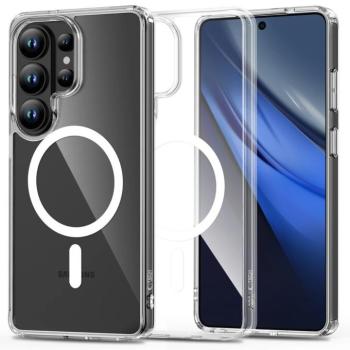 Tech-Protect Flexair Hybrid Samsung Galaxy S26 Ultra hátlap tok, megerősített sarok, MagSafe, átlátszó-fehér kép