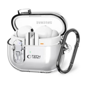 Tech-Protect FlexAir Samsung Galaxy Buds 3 / 3 FE / 3 Pro tok, karabinerrel, átlátszó kép