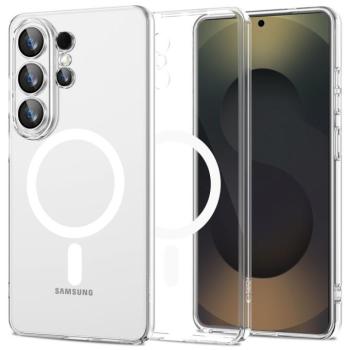 Tech-Protect Flexair Samsung Galaxy S26 Ultra hátlap tok, megerősített sarok, MagSafe, átlátszó-fehér kép