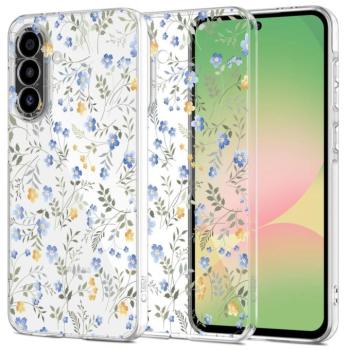 Tech-Protect Flexair Spring Flowers Samsung Galaxy A57 tok, virág minta, átlátszó kép