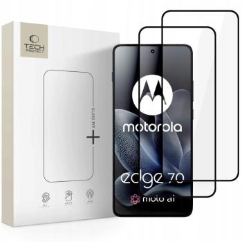 Tech-Protect Glass Fit+ Motorola Edge 70 kijelzővédő üvegfólia, fekete (2db) kép