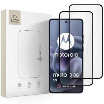Tech-Protect Glass Fit+ Motorola G86 / G86 Power kijelzővédő üvegfólia, fekete (2db) kép