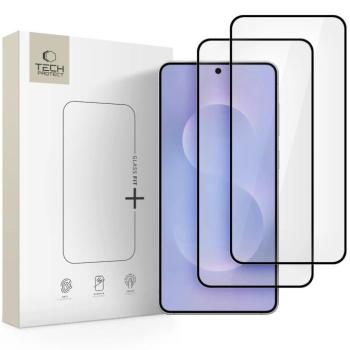Tech-Protect Glass Fit+ Samsung Galaxy S25 Edge kijelzővédő üvegfólia, fekete (2db) kép