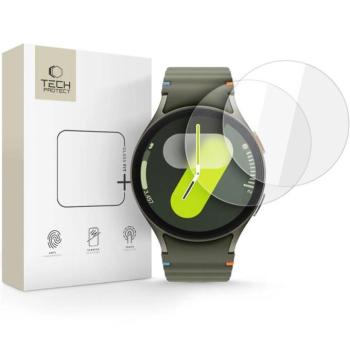 Tech-Protect Glass Fit+ Samsung Galaxy Watch 4 / 5 / 6 / 7 (44mm) kijelzővédő üvegfólia, átlátszó (2db) kép