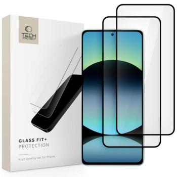 Tech-Protect Glass Fit+ Xiaomi Redmi Note 14 4G / 5G / Poco M7 Pro kijelzővédő üvegfólia, fekete (2db) kép