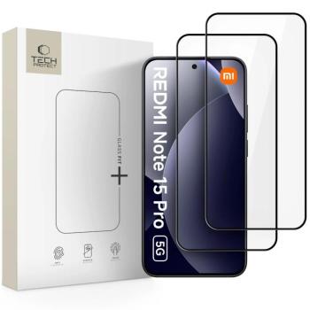 Tech-Protect Glass Fit+ Xiaomi Redmi Note 15 Pro 5G kijelzővédő üvegfólia, fekete (2db) kép