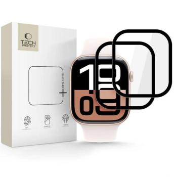 Tech-Protect Glass Flex+ Apple Watch 11 / Watch 10 42mm kijelzővédő fólia, fekete (2db) kép