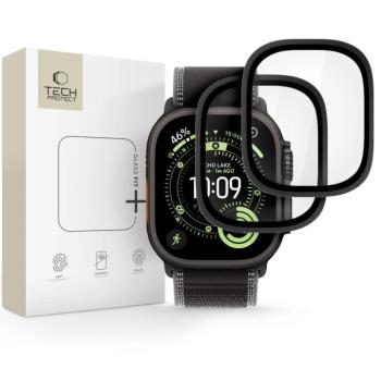 Tech-Protect Glass Ring Apple Watch Ultra 3 / 2 / 1 49mm tempered glass kijelzővédő fólia csomag, fekete (2db) kép