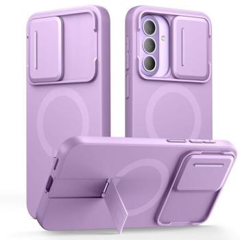 Tech-Protect Kevlar Aura Samsung Galaxy A57 MagSafe tok kameravédelemmel, kitámasztóval, lila kép