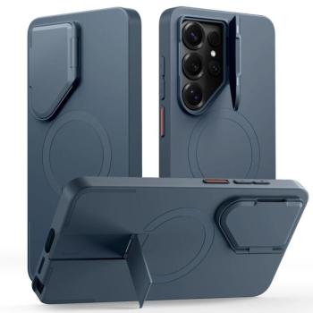 Tech-Protect Kevlar Aura Samsung Galaxy S26 Ultra tok kameravédelemmel, kitámasztóval, kék kép