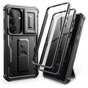 Tech-Protect Kevlar Cam+ Samsung Galaxy S26 tok kameravédelemmel, kitámasztóval, megerősített sarokkal, fekete kép