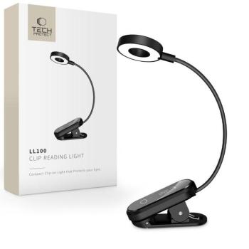 Tech-Protect LL100 csíptethető olvasó lámpa, fekete kép
