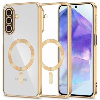 Tech-Protect MagFlex Samsung Galaxy A27 hátlap tok, MagSafe, átlátszó-arany (fényes) kép