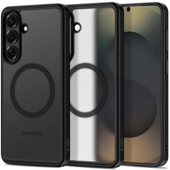 Tech-Protect MagPeak Samsung Galaxy S26 hátlap tok, MagSafe, áttetsző-fekete kép