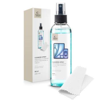 Tech-Protect mobiltelefon, tablet tisztító folyadék / spray, 200ml, Eko Mint kép