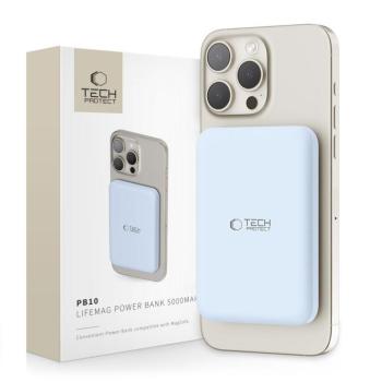 Tech-Protect PB10 LifeMag Powerbank / külső akkumulátor, MagSafe, kompakt, 5000mAh, kék kép