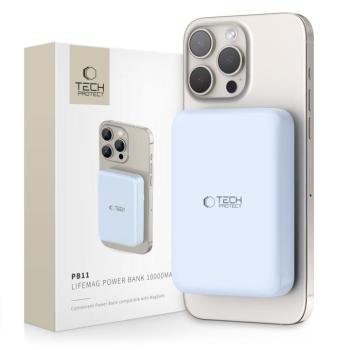Tech-Protect PB11 LifeMag Powerbank / külső akkumulátor, MagSafe, kompakt, 10000mAh, kék kép
