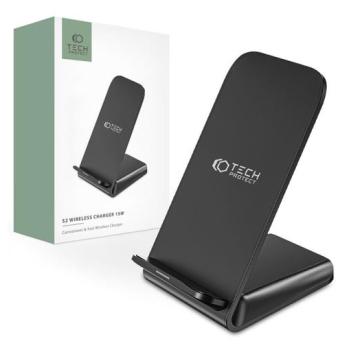 Tech-Protect Qi univerzális vezeték nélküli töltő állomás - 15W - Tech-Protect S2 Wireless Charger for Phone - fekete kép