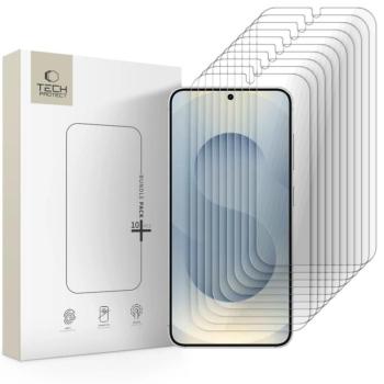 Tech-Protect Samsung Galaxy S25 / S24 tempered glass kijelzővédő üvegfólia csomag, átlátszó (10db) kép