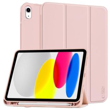 Tech-Protect Sc Pen Apple iPad 11 2025 / iPad 10.9 2022 oldalra nyíló, kitámasztható mappa tok ceruza tartóval, rózsaszín kép