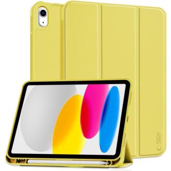 Tech-Protect Sc Pen Apple iPad 11 2025 / iPad 10.9 2022 oldalra nyíló, kitámasztható mappa tok ceruza tartóval, sárga kép