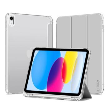 Tech-Protect Sc Pen Hybrid Apple iPad 11 2025 / 10.9 2022 oldalra nyíló, kitámasztható mappa tok ceruza tartóval, szürke kép