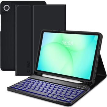Tech-Protect Sc Pen + Keyboard Samsung Galaxy Tab A9+ / Tab A11+ oldalra nyíló, kitámasztható mappa tok ceruza tartóval, mágneses rögzítés, billentyűzettel, fekete kép