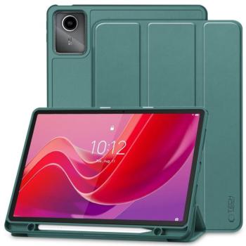 Tech-Protect Sc Pen Lenovo Tab M11 oldalra nyíló, kitámasztható mappa tok ceruza tartóval, zöld kép