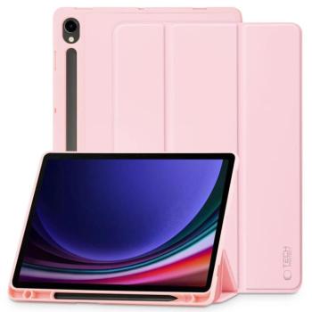 Tech-Protect Sc Pen Samsung Galaxy Tab S10 Lite / S10 FE / S9 FE / S9 oldalra nyíló, kitámasztható mappa tok ceruza tartóval, rózsaszín kép