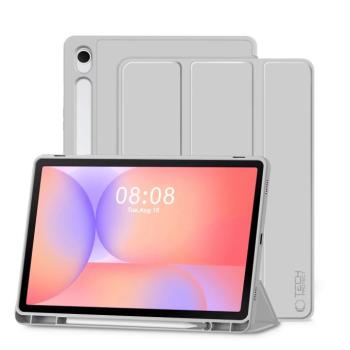 Tech-Protect Sc Pen Samsung Galaxy Tab S10 Lite / S10 FE / S9 FE / S9 oldalra nyíló, kitámasztható mappa tok ceruza tartóval, szürke kép