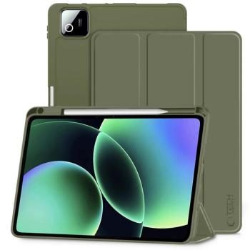 Tech-Protect Sc Pen Xiaomi Pad 8 Pro / 8 / 7 Pro / Pad 7 oldalra nyíló, kitámasztható mappa tok ceruza tartóval, sötétzöld kép