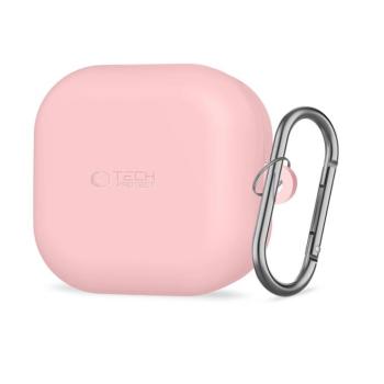 Tech-Protect Silicone Hook Samsung Galaxy Buds 4 / Buds 4 Pro szilikon tok, karabinerrel, rózsaszín kép