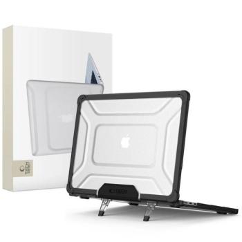 Tech-Protect Smartshell Pro Apple Macbook Air 13 M2-M5 2023-2026 tok megerősített sarokkal, fekete-átlátszó kép