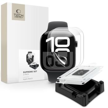 Tech-Protect Supreme Set Apple Watch 11 / Watch 10 42mm kijelzővédő fólia felhelyező kerettel (2db) kép