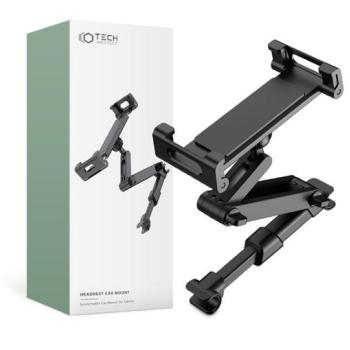 Tech-Protect univerzális fejtámlára szerelhető telefon/tablet autós tartó - Tech-Protect Headrest Car Mount - fekete kép