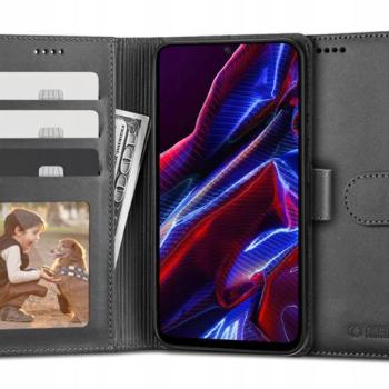 Tech-Protect Wallet Book Flip bőrtok - Xiaomi Redmi Note 12 5G/Poco X5 5G - fekete kép