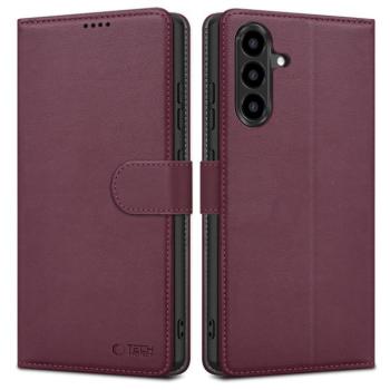 Tech-Protect Wallet Samsung Galaxy A37 flip / kinyitható tok, bordó kép