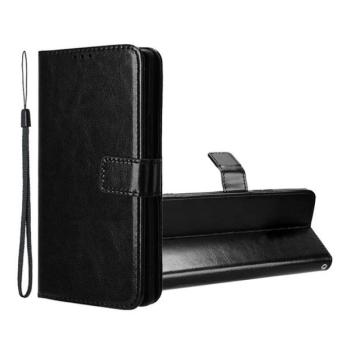 Tecno Spark 10 5G, Oldalra nyíló tok, stand, bőrhatású, kézpánttal, fekete kép