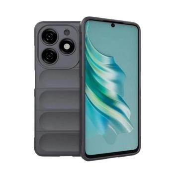 Tecno Spark 20, Szilikon tok, közepesen ütésálló, 3D minta, sötétszürke kép