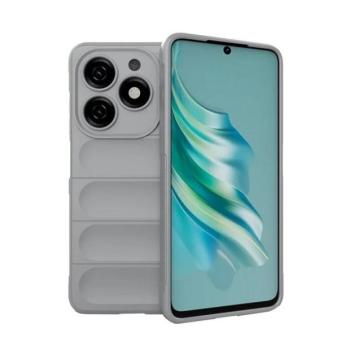 Tecno Spark 20, Szilikon tok, közepesen ütésálló, 3D minta, világosszürke kép