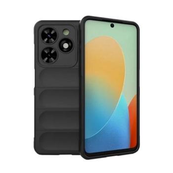 Tecno Spark Go (2024), Szilikon tok, közepesen ütésálló, 3D minta, fekete kép