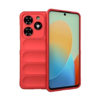 Tecno Spark Go (2024), Szilikon tok, közepesen ütésálló, 3D minta, piros kép
