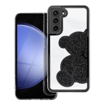 Teddy Bear Samsung Galaxy A15 4G / A15 5G csillogó köves tok, fekete kép