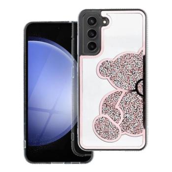 Teddy Bear Samsung Galaxy A15 4G / A15 5G csillogó köves tok, rózsaszín kép