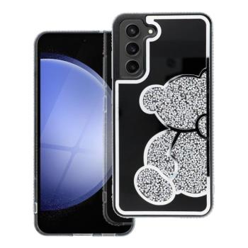 Teddy Bear Samsung Galaxy A37 csillogó köves tok, ezüst kép
